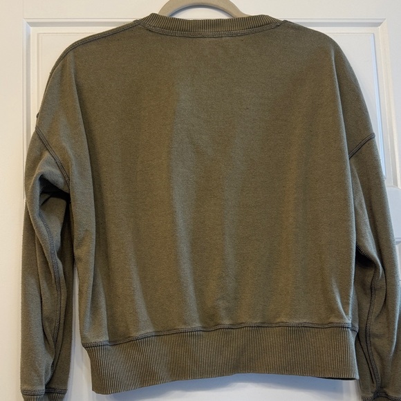Olive Green Henley Sweatshirt - Picture 3 of 4